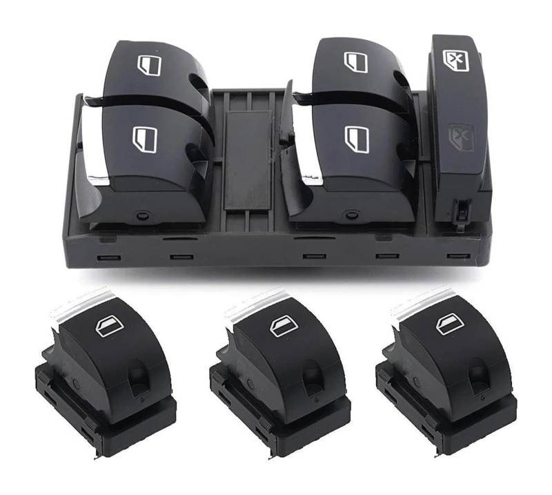 Auto Fensterheberschalter Für A&udi A3 8P A6 S6 RS6 C6 Q7 2004-2011 Elektroauto-Druckknopfschalter Schalter Master-Fensterschalter-Steuerknopf 4F0959851H(Set) von PTGZGFNPAM