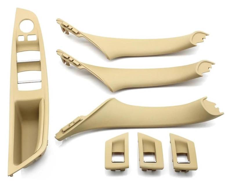 Innengriff Autotür Für 5 Series F10 F11 520i 523i 525i 528i 530i LHD Auto-Innentürgriff Armlehne Panel Pull Trim Cover(Lhd Beige Set) von PTGZGFNPAM