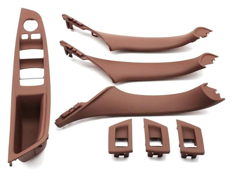 Innengriff Autotür Für 5 Series F10 F11 520i 523i 525i 528i 530i LHD Auto-Innentürgriff Armlehne Panel Pull Trim Cover(Lhd Brown Set) von PTGZGFNPAM