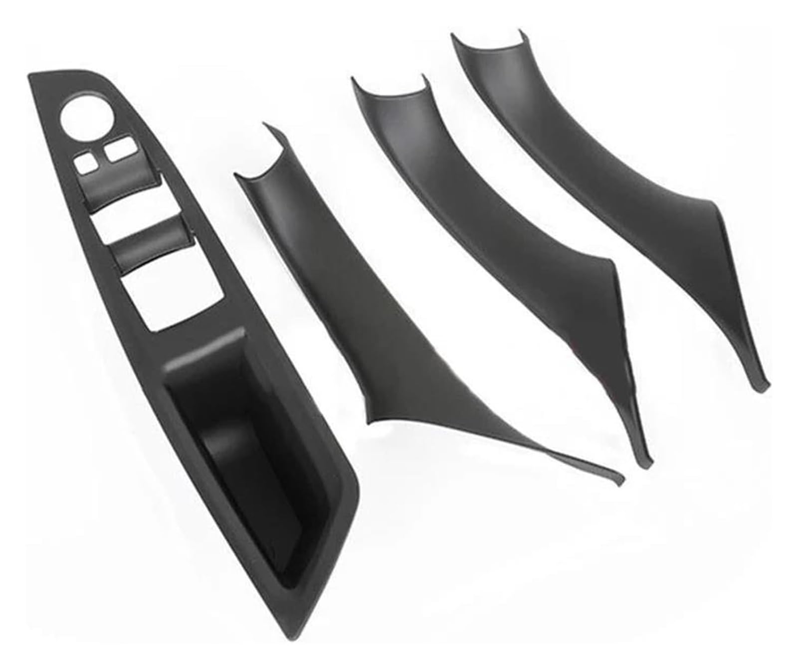 Innengriff Autotür Für 5 Series F10 F11 F18 2011–2017 LHD Auto-Innengriff Innentürverkleidung Pull Trim Cover Armlehne Aufkleber(4pcs Set Black) von PTGZGFNPAM