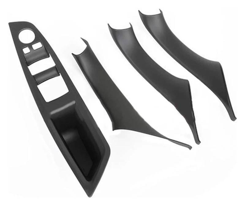 Innengriff Autotür Für 5 Series F10 F11 F18 2011–2017 LHD Auto-Innengriff Innentürverkleidung Pull Trim Cover Armlehne Aufkleber(4pcs Set Black) von PTGZGFNPAM