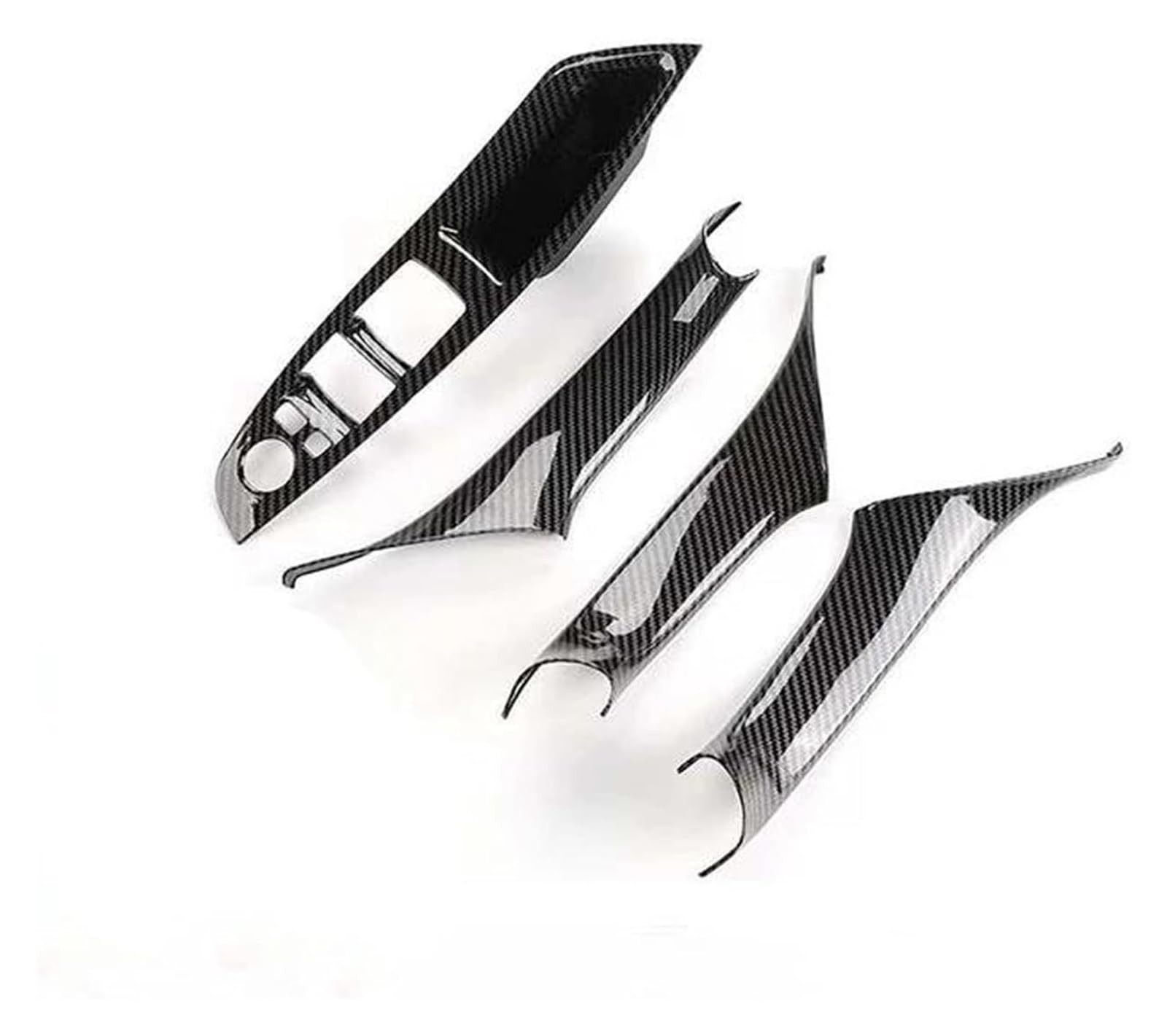 Innengriff Autotür Für 5 Series F10 F11 F18 2011–2017 LHD Auto-Innengriff Innentürverkleidung Pull Trim Cover Armlehne Aufkleber(4pcs Set Carbon Pattern) von PTGZGFNPAM