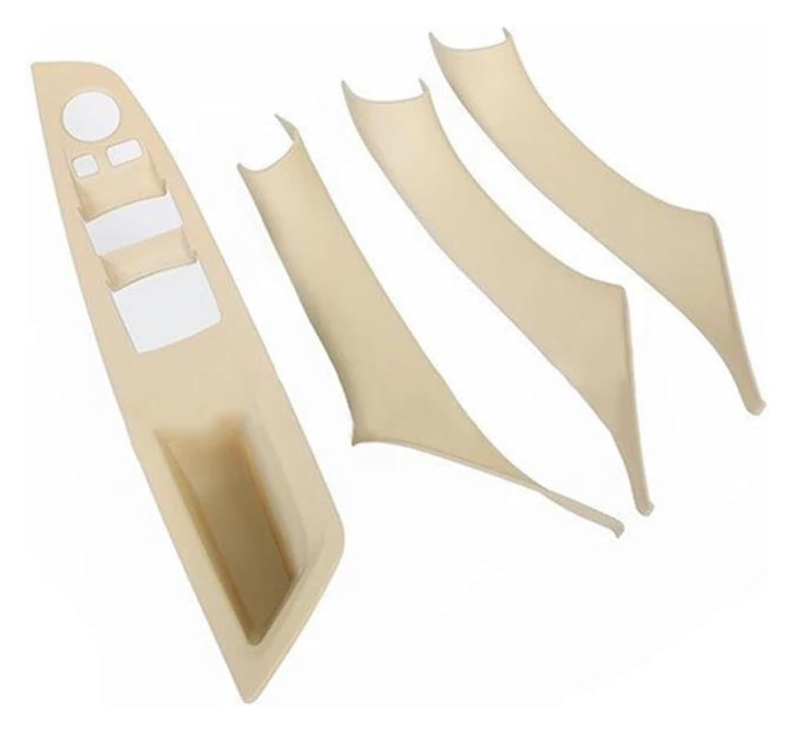 Innengriff Autotür Für 5 Series F10 F11 F18 2011–2017 LHD Auto-Innengriff Innentürverkleidung Pull Trim Cover Armlehne Aufkleber(4pcs Set Cream White) von PTGZGFNPAM
