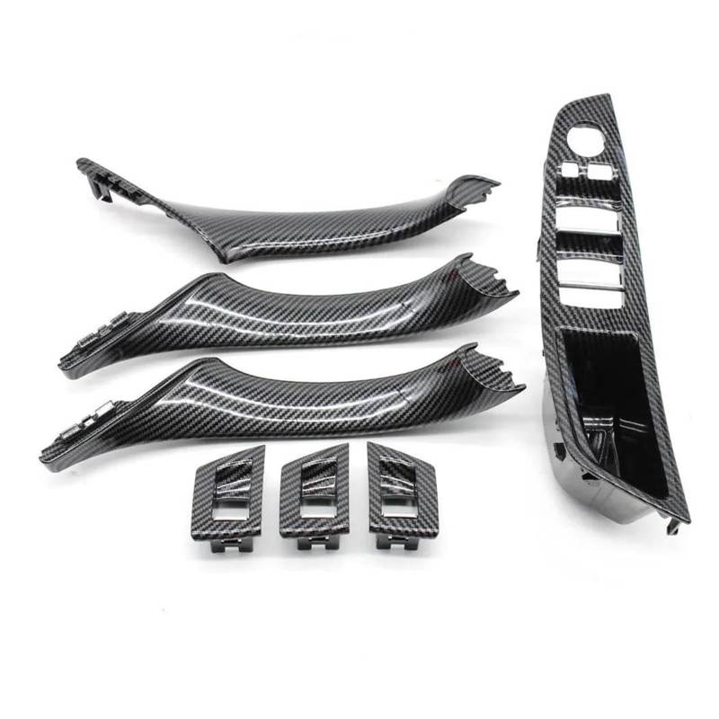 Innengriff Autotür Für 5 Series F10 F11 F18 523 525 LHD RHD Auto Innentür Armlehne Zuggriff Fenster Schalter Abdeckung Panel Trim(Rhd 7pcs Set) von PTGZGFNPAM