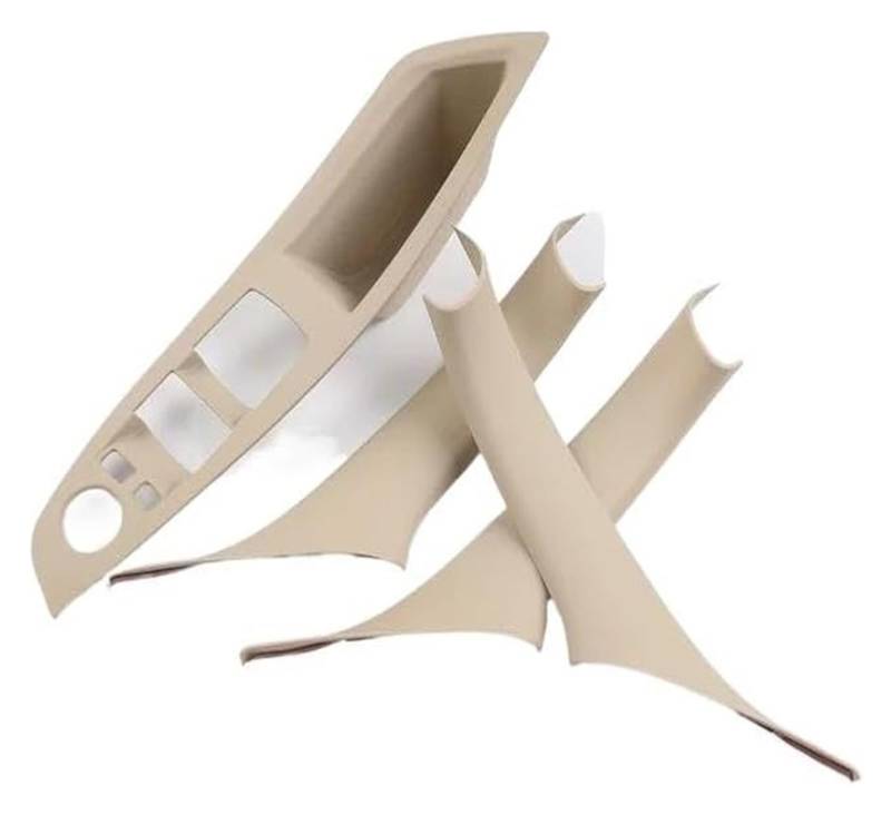 Innengriff Autotür Für 5 Series F10 F18 F11 2011-2017 Autotürgriff Panel Pull Trim Cover Auto Innentürgriffe(4pcs Set Cream White) von PTGZGFNPAM