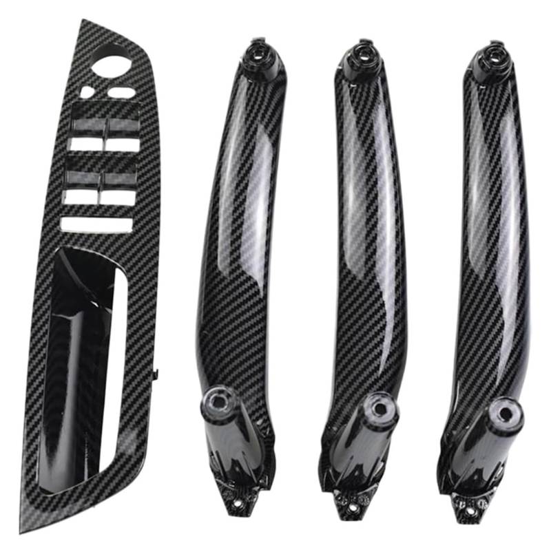Innengriff Autotür Für E70 E71 E72 X5 X6 2007-2014 Auto-Innentürgriff Innenverkleidung Pull Trim Cover Armlehne(Lhd-carbon Pattern-4pcs) von PTGZGFNPAM