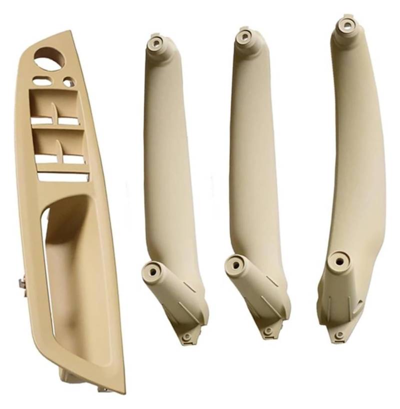 Innengriff Autotür Für E70 E71 E72 X5 X6 2007-2014 Auto-Innentürgriff Innenverkleidung Pull Trim Cover Armlehne(Rhd-beige-4pcs) von PTGZGFNPAM