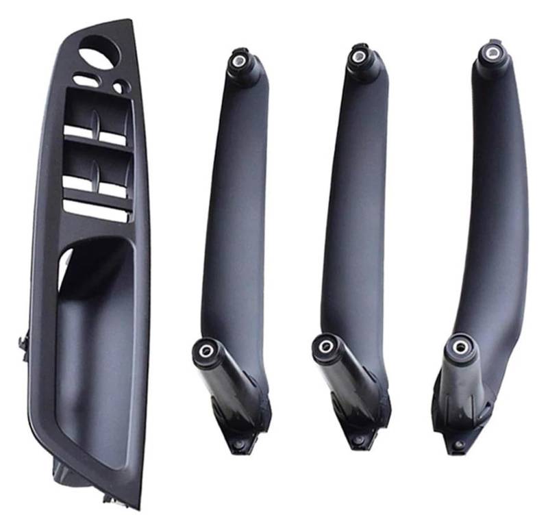Innengriff Autotür Für E70 E71 E72 X5 X6 2007-2014 Auto-Innentürgriff Innenverkleidung Pull Trim Cover Armlehne(Rhd-black-4pcs) von PTGZGFNPAM