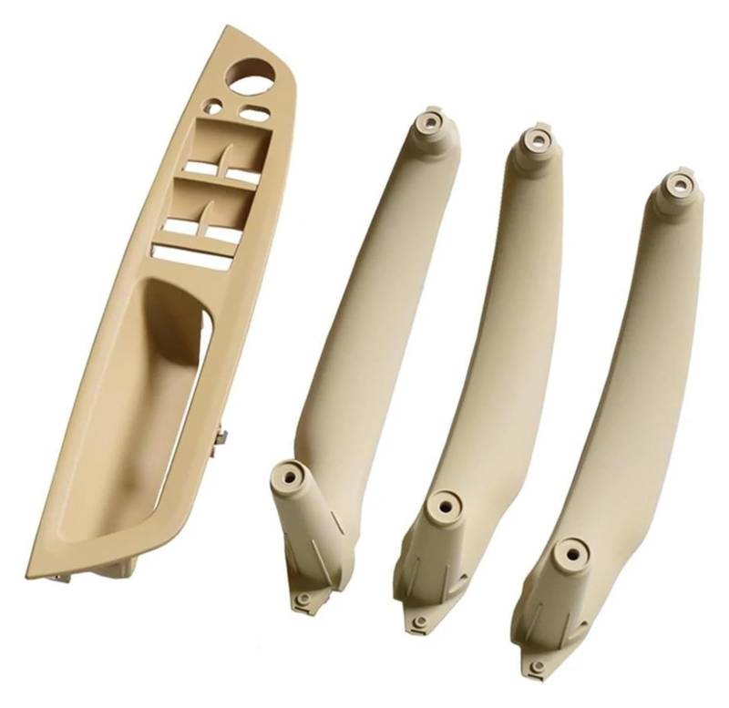 Innengriff Autotür Für E70 E71 X5 X6 LHD RHD Auto Armlehne Vordersitz Fahrersitz Innentür Griff Panel Innen Pull Trim Abdeckung(Lhd Beige 4pcs) von PTGZGFNPAM