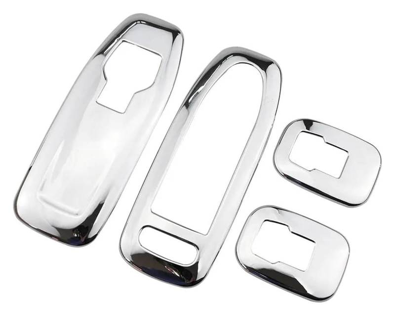 Innengriff Autotür Für P&eugeot 2008 2014-2019 Innen Auto Fensterheber Schalter Panel Abdeckung Windows Trim Aufkleber(Chrome Silver) von PTGZGFNPAM