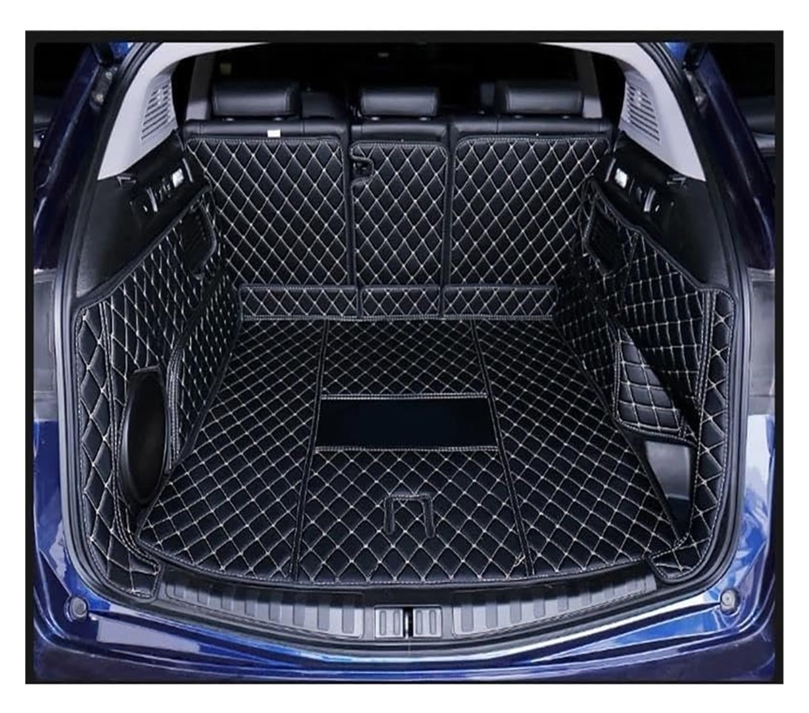 Laderaumwanne Für A&lfa Für Romeo Für Stelvio 2017-2020 Kofferraummatten Leder Cargo Liner Boot Mat Teppiche(rot,Set) von PTGZGFNPAM