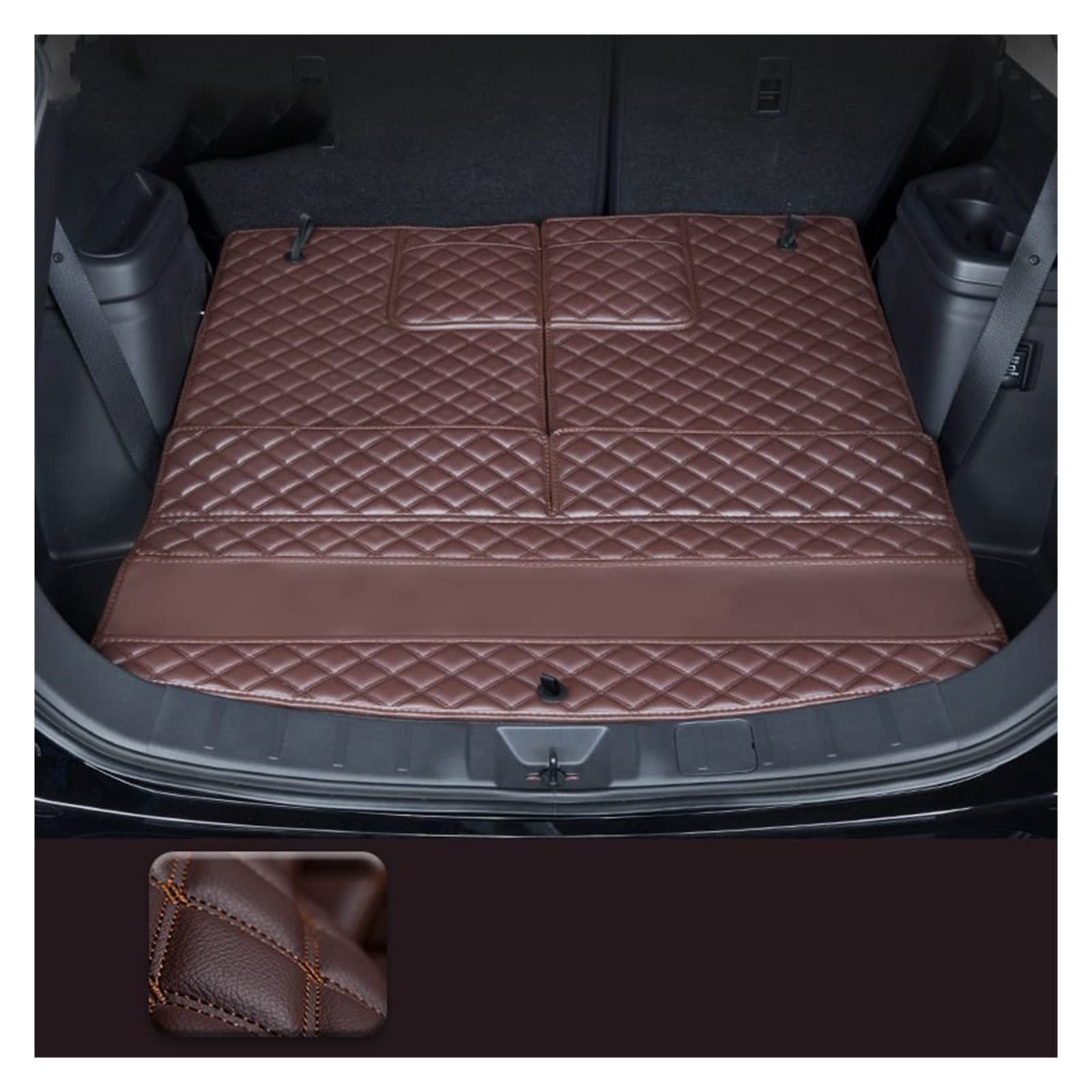 Laderaumwanne Für M&ITSUBISHI Für Outlander 2013 2014 2015 2016 2017 2018 2019 2020 2021 Allradantrieb Robustes Leder Auto Rutschfester wasserdichter Kofferraumschutz Kofferraummatte(H) von PTGZGFNPAM