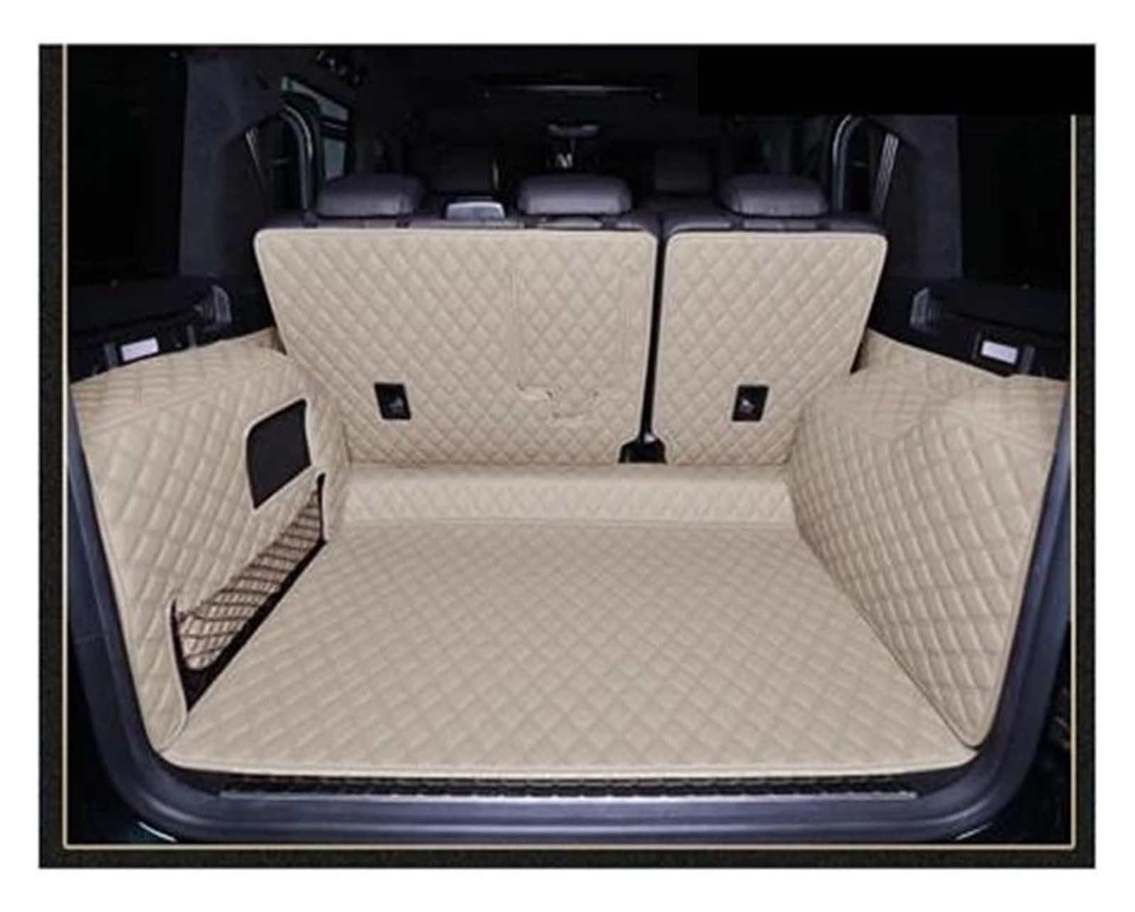 Laderaumwanne Für Mercedes Für B&ENZ G63 2019-2021 AMG W464 2022 Auto-Kofferraummatte Wasserdichter Gepäckboden Teppichfach Kofferraumwanne(1 Set Beige) von PTGZGFNPAM