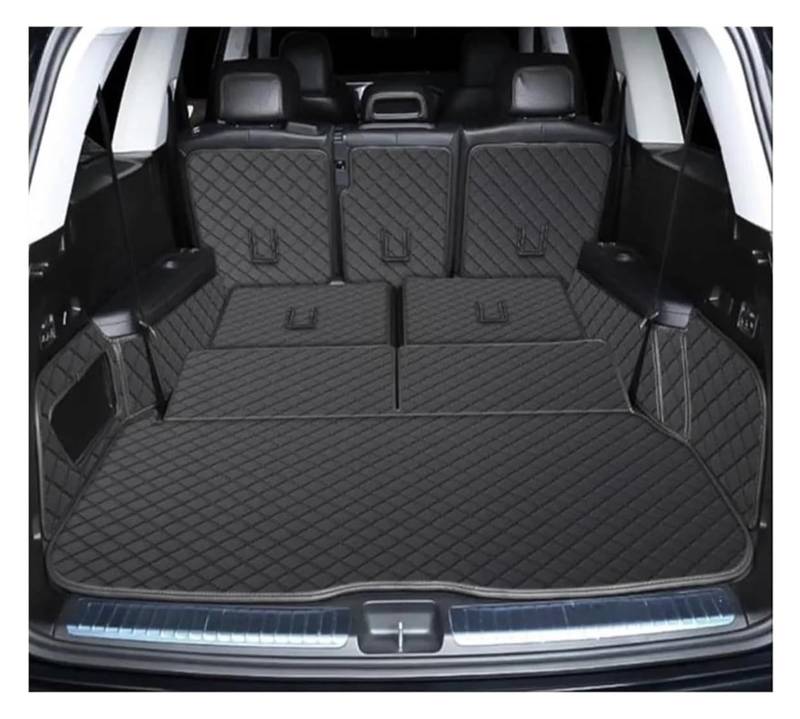 Laderaumwanne Für Mercedes Für B&ENZ GLS 400d 2020-2024 X167 6/7 Sitze Custom Car Kofferraummatten Auto Boot Teppiche Cargo-Liner(Black Black,6 Seats) von PTGZGFNPAM