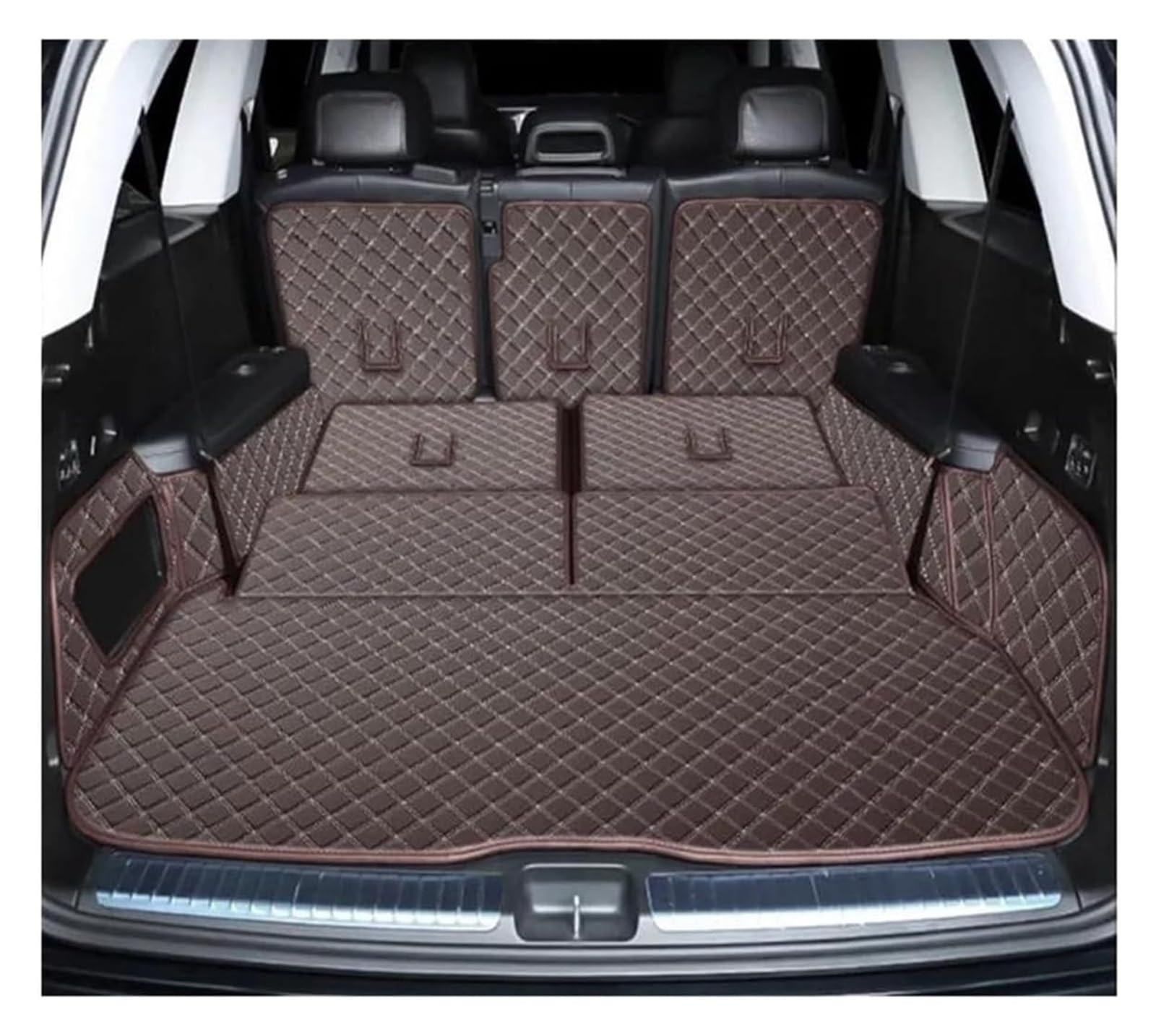 Laderaumwanne Für Mercedes Für B&ENZ GLS 400d 2020-2024 X167 6/7 Sitze Custom Car Kofferraummatten Auto Boot Teppiche Cargo-Liner(Coffee,6 Seats) von PTGZGFNPAM