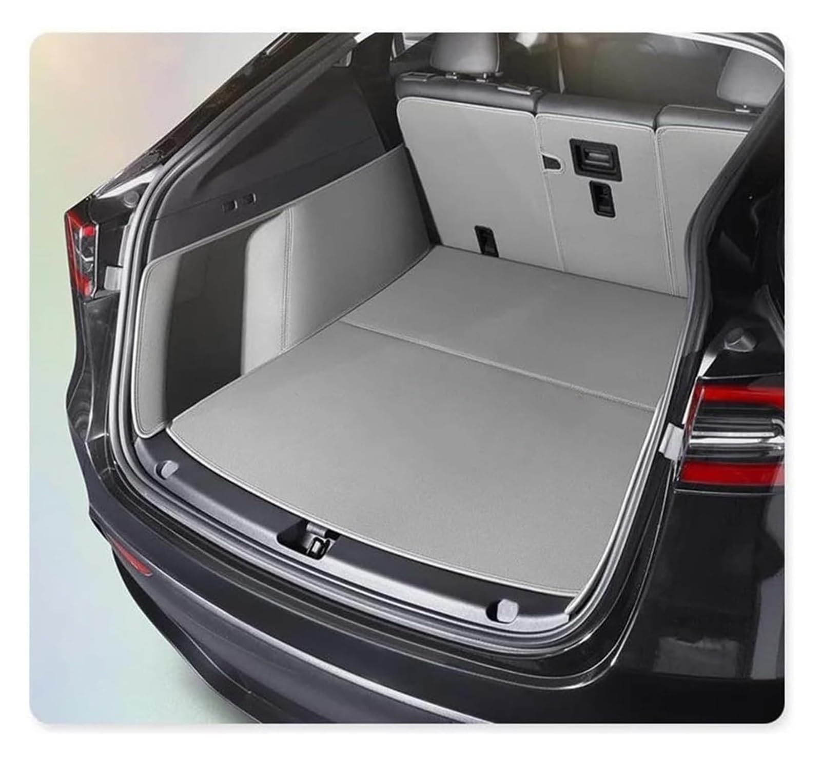 Laderaumwanne Für Modell Y Für Modell 3 2017-2023 wasserdichte Kofferraumschutzmatte Auto-Kofferraummatte Komplettset(Silver Gray,for Y) von PTGZGFNPAM