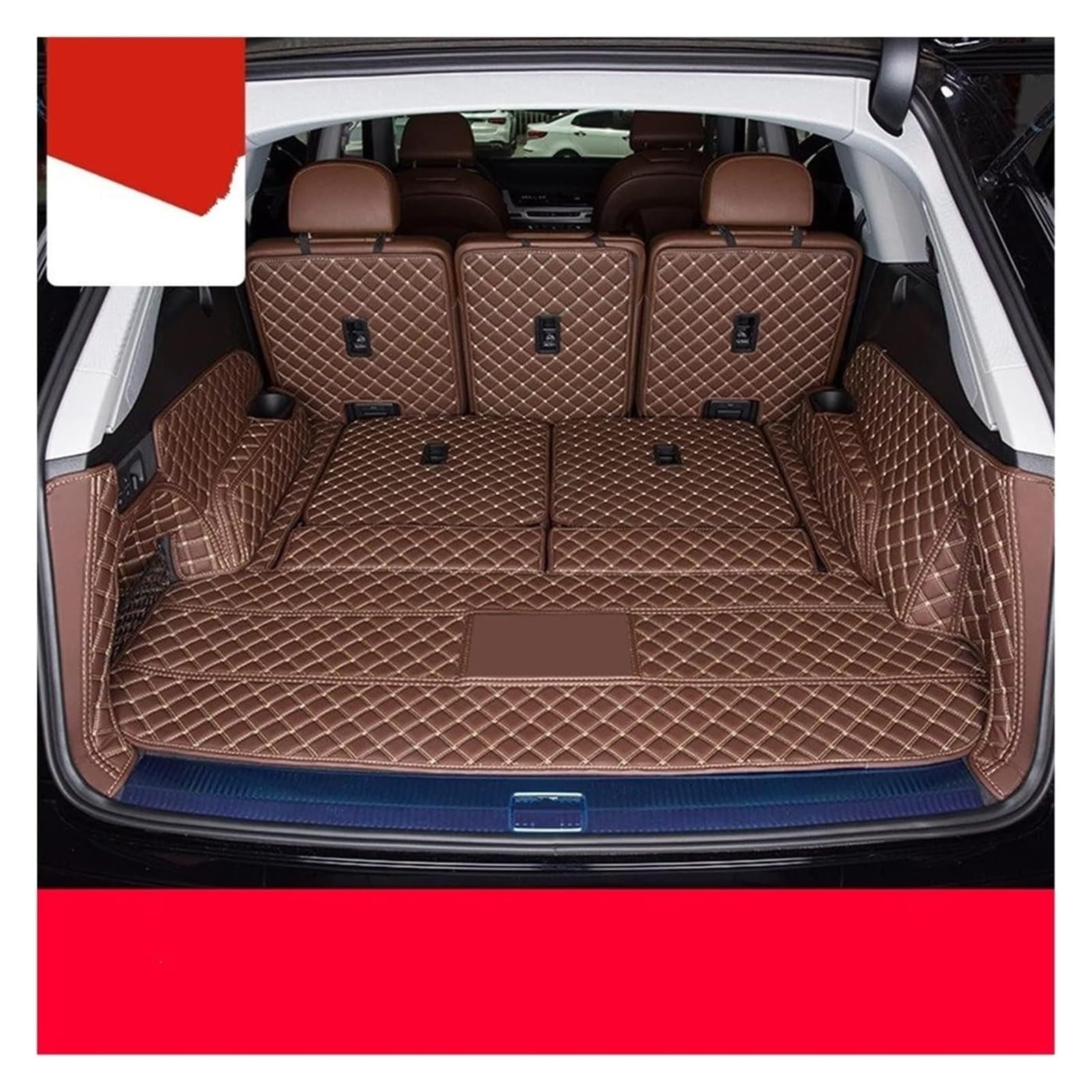 Laderaumwanne Für Q7 7-Sitzer 2022 Leder-Kofferraummatten Cargo Liner(5) von PTGZGFNPAM