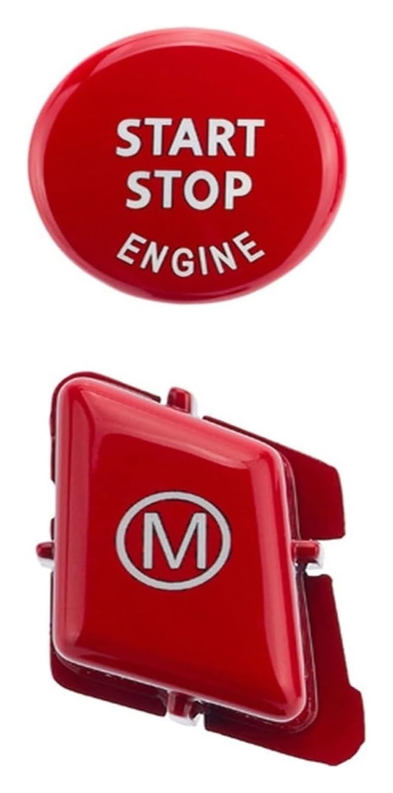 Zierrahmenabdeckung Für 3er-Serie E90 E92 E93 M1 M2 M3 M4 M5 2007-2013 Auto-Lenkrad M Alphabet-Modus Start-Stopp-Motor-Taste(rot) von PTGZGFNPAM