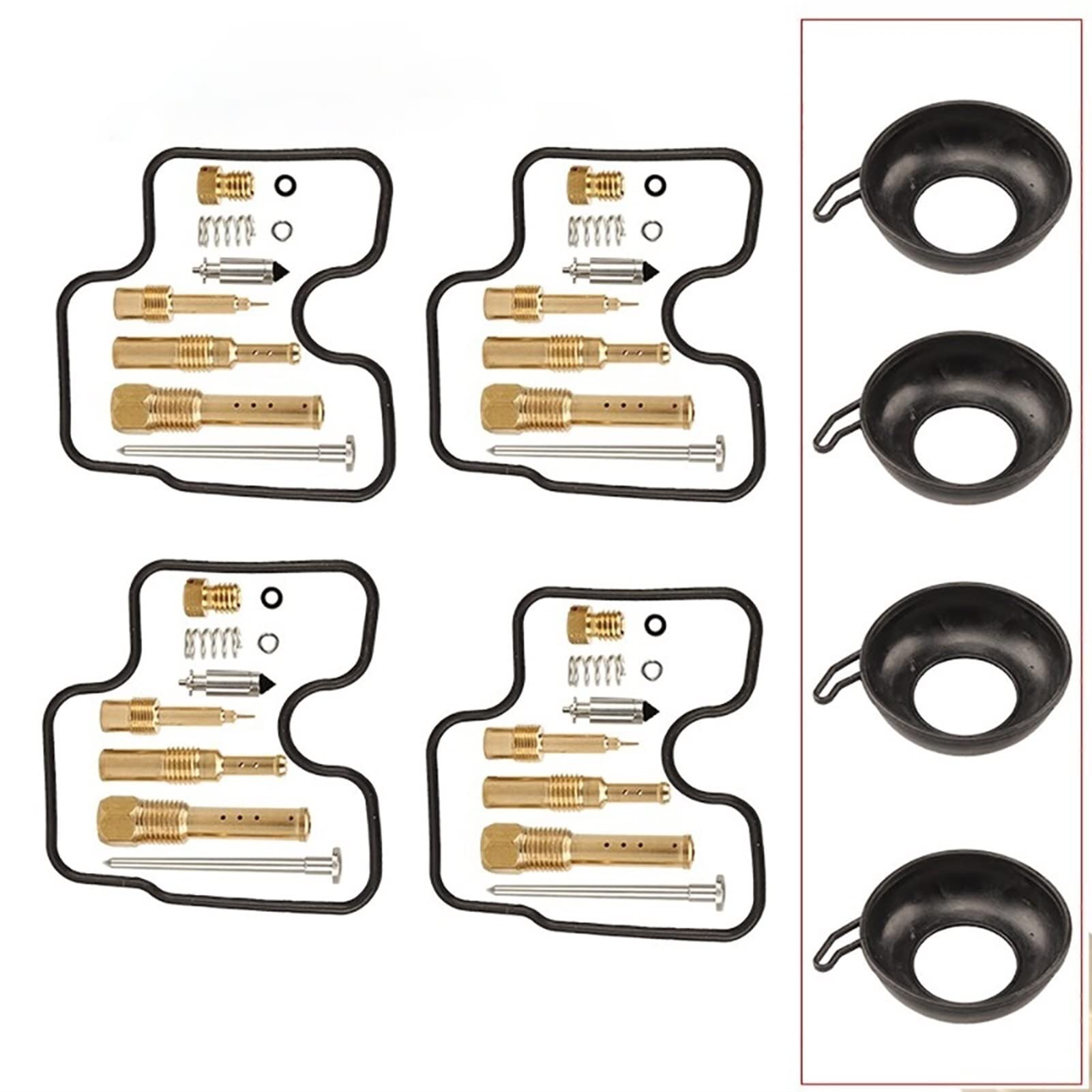 4 Sets Motorrad-Vergaser-Reparatur-Set, Reparatur-Set, Ersatzteile, Kolben-Membran-Werkzeug für CB400 CB 400 1992–1998 (4 Sets und Membran) von PTKPLGMFVF