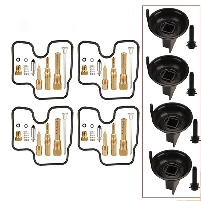 4 Sets Motorrad-Vergaser-Reparatur-Set, Umbauwerkzeug, kompatibel mit CB400 CB 400 1992–1998 (4 Sets und Kolben) von PTKPLGMFVF