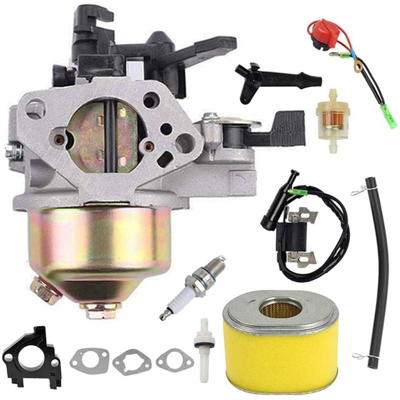 GX390 Vergaser mit Zündspule Luftfilter-Set, kompatibel mit GX340 GX360 11HP 13HP ersetzt # 16100-ZF6-V01(HDWP0105(2)) von PTKPLGMFVF