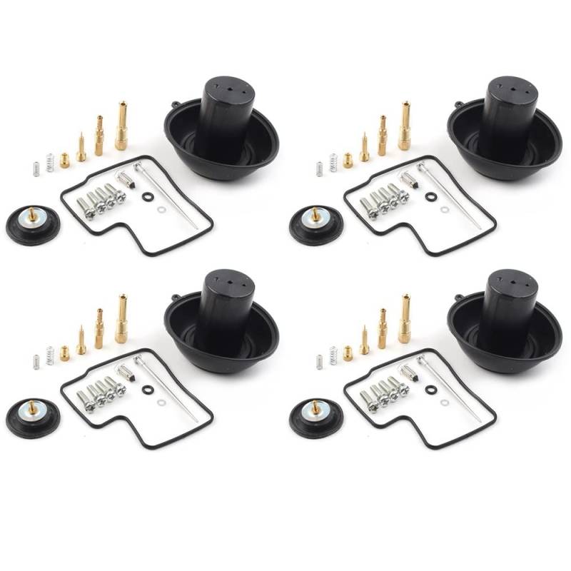 Motorrad-Reparatur-Umbau-Kits, Vergaser, Vergasermembran, Kolben, Nadel, Luftabsperrventil für 400 VLX400 VT400 1994 1995 1996 1997–2003 (4 Set) von PTKPLGMFVF