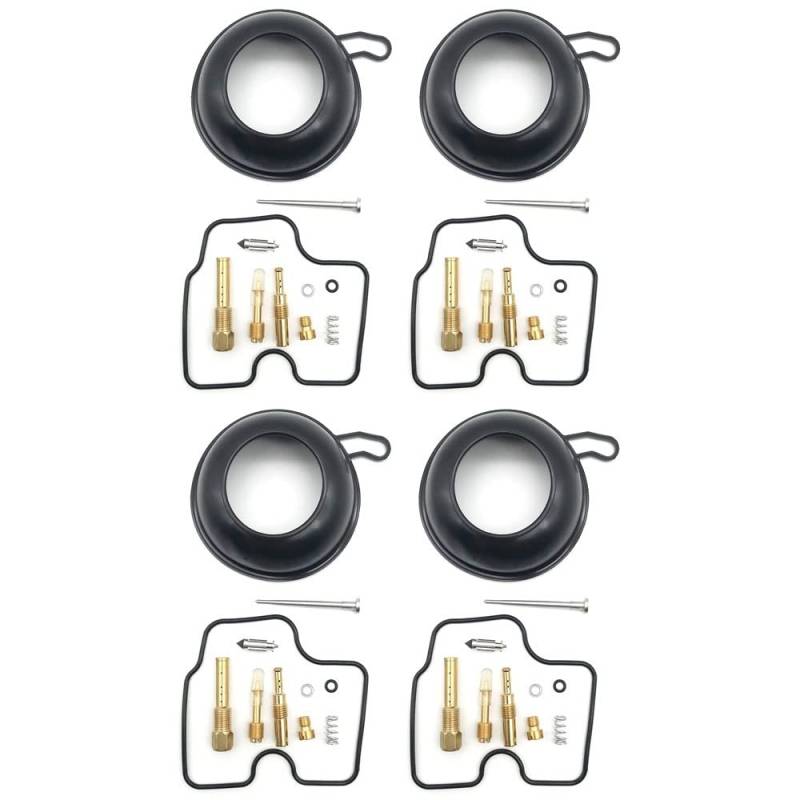 Motorrad-Vergaser-Reparatursatz, Kolbenmembran, schwimmende Nadel, Sitzventil, Schrauben, Umbauteile für CB400, VTEC, CB400SF, NC31, NC29 (4 Set) von PTKPLGMFVF