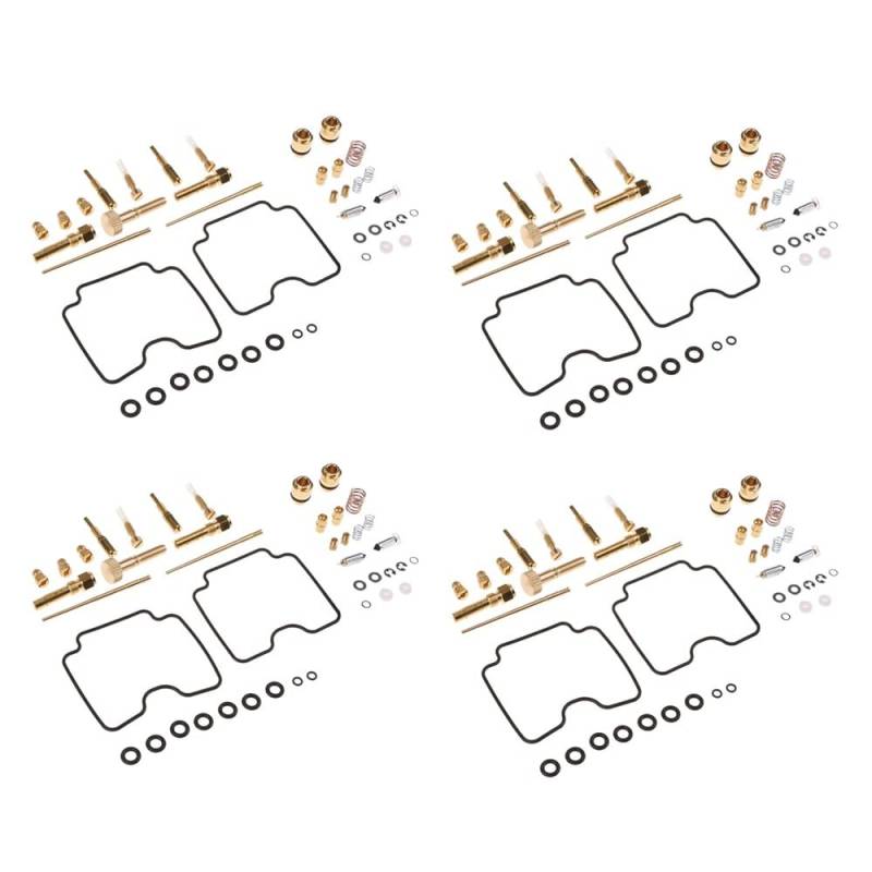 Motorrad-Vergaser-Reparatursatz, Vergaserdichtung, O-Ring, Schwimmerventildüsen für YM Raptor 660 YFM660R 2001–2005 ATV-Zubehör (4 Set) von PTKPLGMFVF