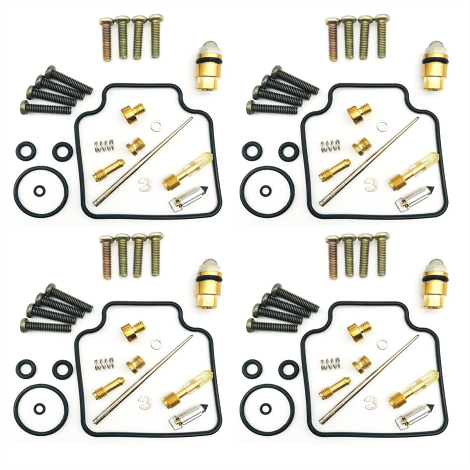 Motorrad-Vergaser-Umbau-Set, Reparatursatz, Schwimmernadelventil, Hauptpilotdüsen, Schrauben, Kammerdichtung für YM XT225 2001–2007 (4 Set) von PTKPLGMFVF
