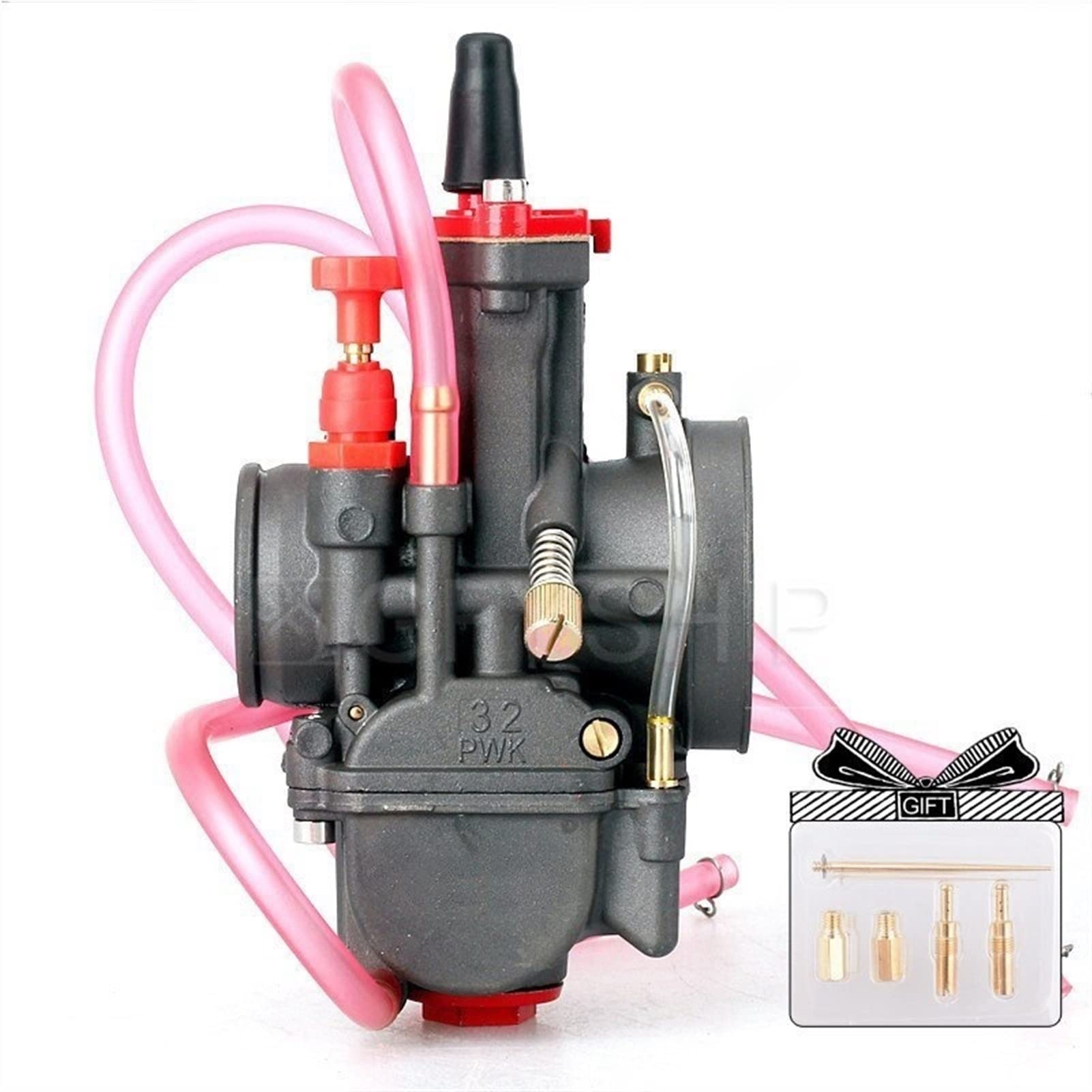 Universal-Motorradvergaser für 24 mm, 26, 28 mm, 30 mm, 32 mm, 34 mm, 2T, 4T, 75 cc, 100 cc, 125 cc, 150 cc, 200 cc, 250 cc, PWK mit Power Jet (32 mm) von PTKPLGMFVF