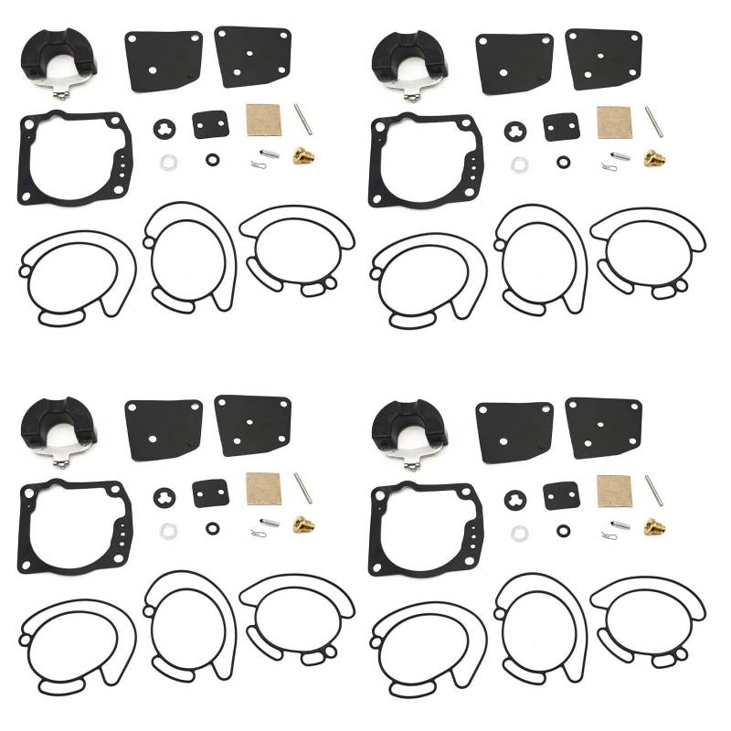 Vergaser-Reparatur-Set für Johnson Evinrude V4, V6 (90 100 105 115 150 175 PS) 18-7247 436852 438996 (4 Set) von PTKPLGMFVF