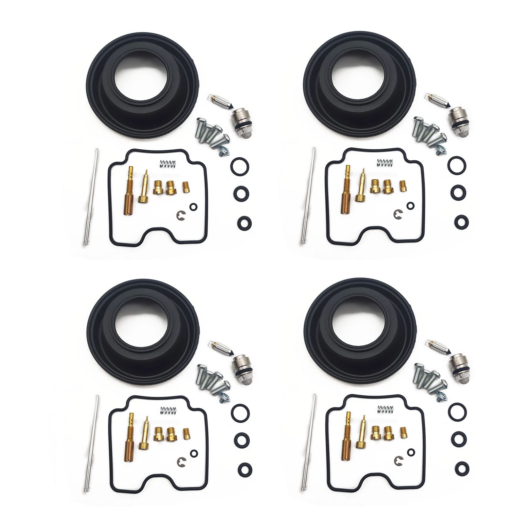 Vergaser-Reparatursatz, Kolben, Vakuummembrannadel, Ventildichtung, Luftschraube für Suzuki DRZ400S DRZ400SM DRZ400 DRZ 400 S SM (4 Sets) von PTKPLGMFVF