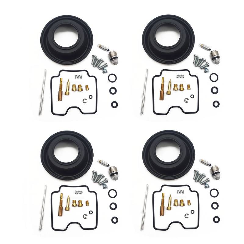 Vergaser-Reparatursatz, Kolben, Vakuummembrannadel, Ventildichtung, Luftschraube für Suzuki DRZ400S DRZ400SM DRZ400 DRZ 400 S SM (4 Sets) von PTKPLGMFVF