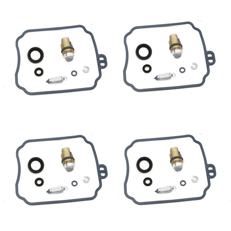 Vergaser-Reparatursatz, Schwimmernadel-Ventilsitz, kompatibel mit XVS400 Drag Star 1996–2008 XVS400C XVS 400 C 400C (4 Sets) von PTKPLGMFVF