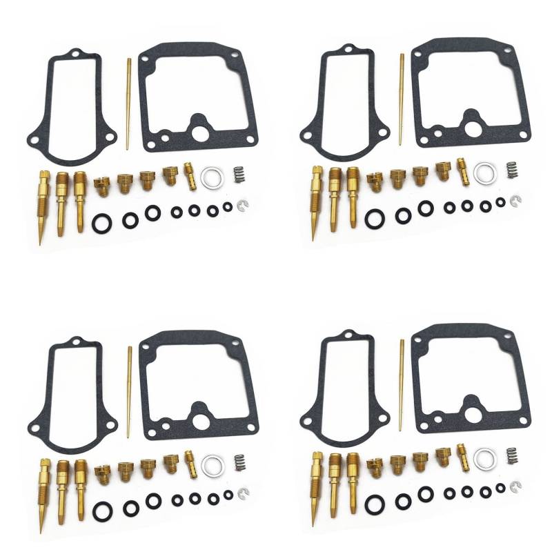 Vergaser-Reparatursatz für Kawasaki KZ900 KZ900A KZ900B 1976–1977 KZ 900 A B 900A 900B Hauptpilotdüsen Schrauben O-Ringe Dichtungen (4 Sets) von PTKPLGMFVF