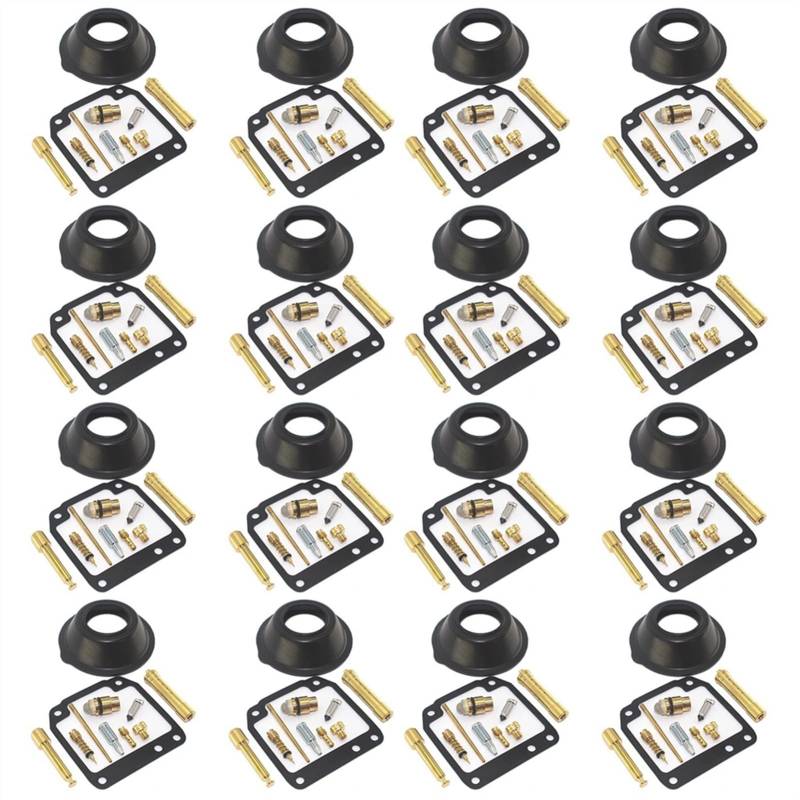 Vergaser-Reparatursatz für YM XJR400 XJR 400 R Jet-Nadel-Schwimmerventil, Pilotschraube, Kammerdichtung, Membran-Umbau-Set, Teile (4 Set) von PTKPLGMFVF