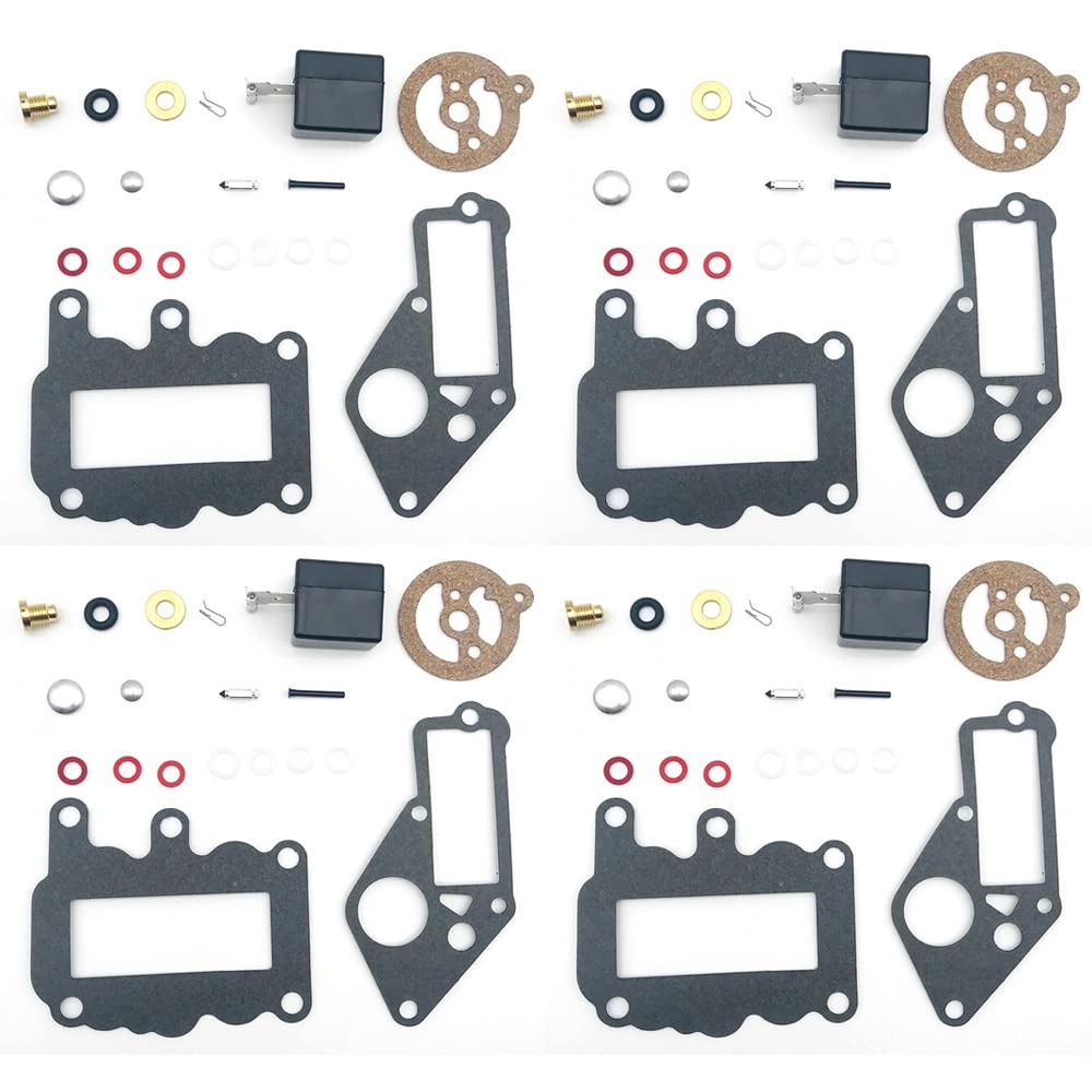 Vergaser-Umbausatz für Außenbordmotor 9,5 PS 1964–1973 382048 379154 BRP/OMC Ersatzdichtungen, Schwimmernadel-Sitzventil (4 Set) von PTKPLGMFVF