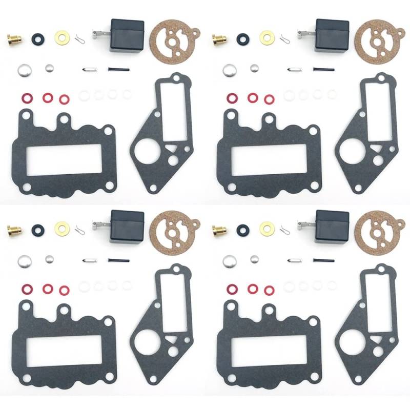 Vergaser-Umbausatz für Außenbordmotor 9,5 PS 1964–1973 382048 379154 BRP/OMC Ersatzdichtungen, Schwimmernadel-Sitzventil (4 Set) von PTKPLGMFVF