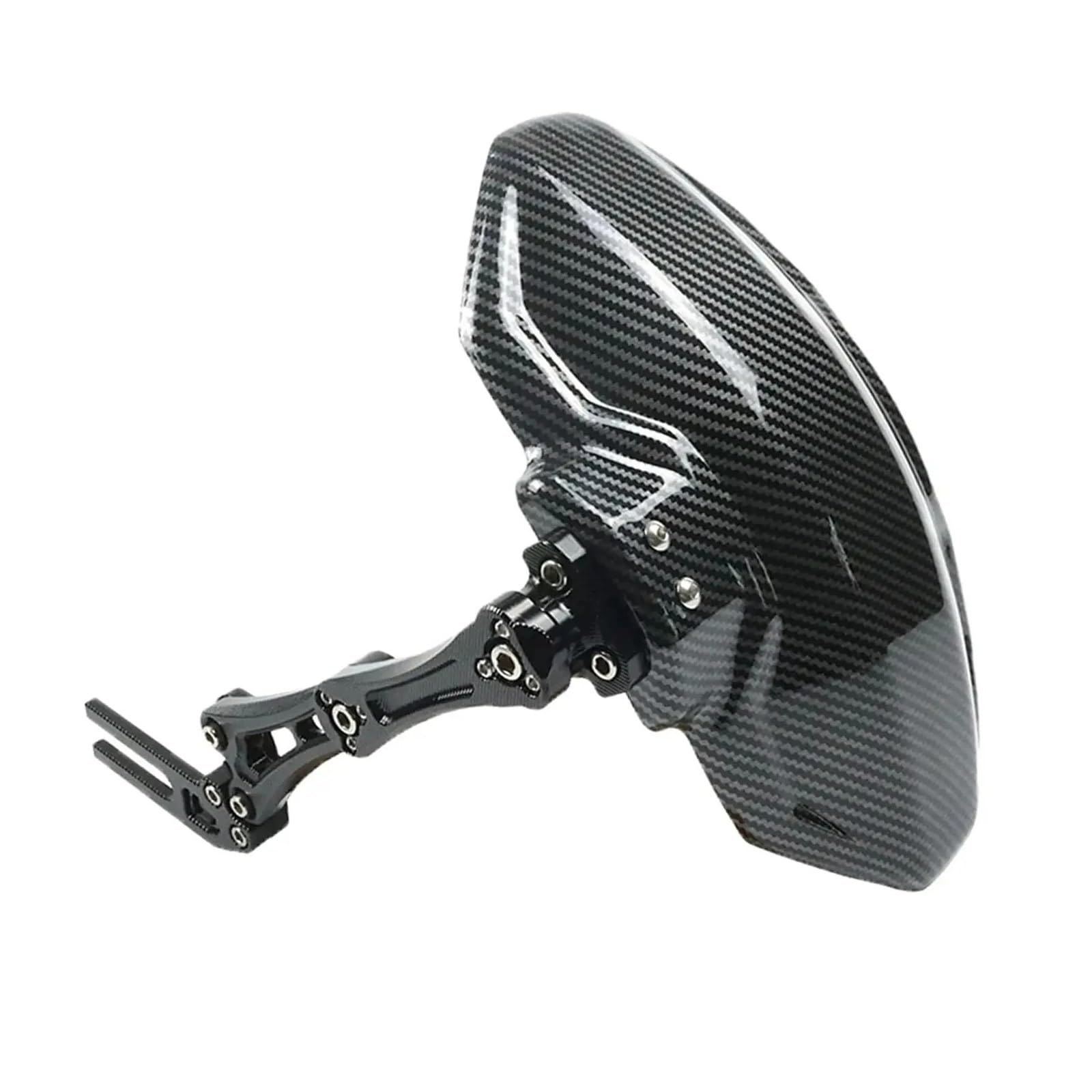 Motorräder Kotflügel Universal-Motorrad-Kotflügel Verstellbar Imitation Carbon-Faser-Aluminiumlegierung Hinterrad-Kotflügel Motorrad Spritzschutz(Black) von PTLYE