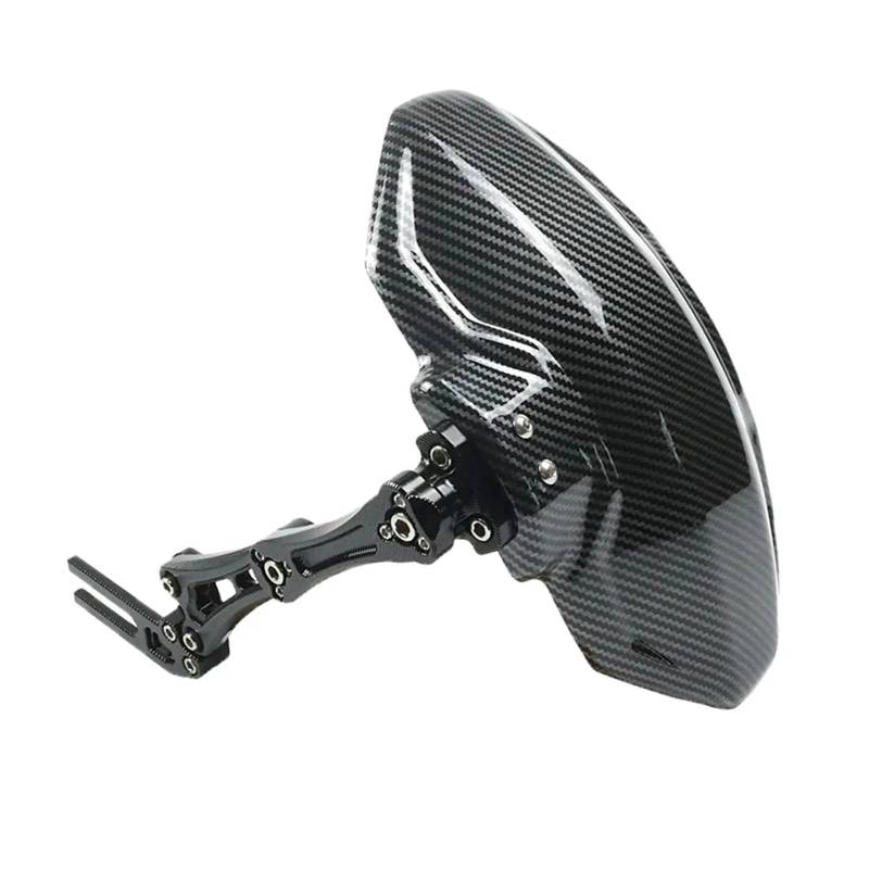 Motorräder Kotflügel Universal-Motorrad-Kotflügel Verstellbar Imitation Carbon-Faser-Aluminiumlegierung Hinterrad-Kotflügel Motorrad Spritzschutz(Black) von PTLYE