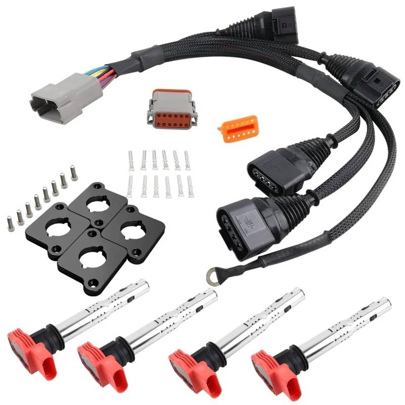 Zündmodul Für A4 Für VW Für Passat B5 Für Golf Für Jetta 1,8 L Für Turbo 1,8 T Zu 2,0 T Für FSI R8 Zündspule Packs Conversion Harness Kit & Für ICM Zündspule Auto von PTLYE