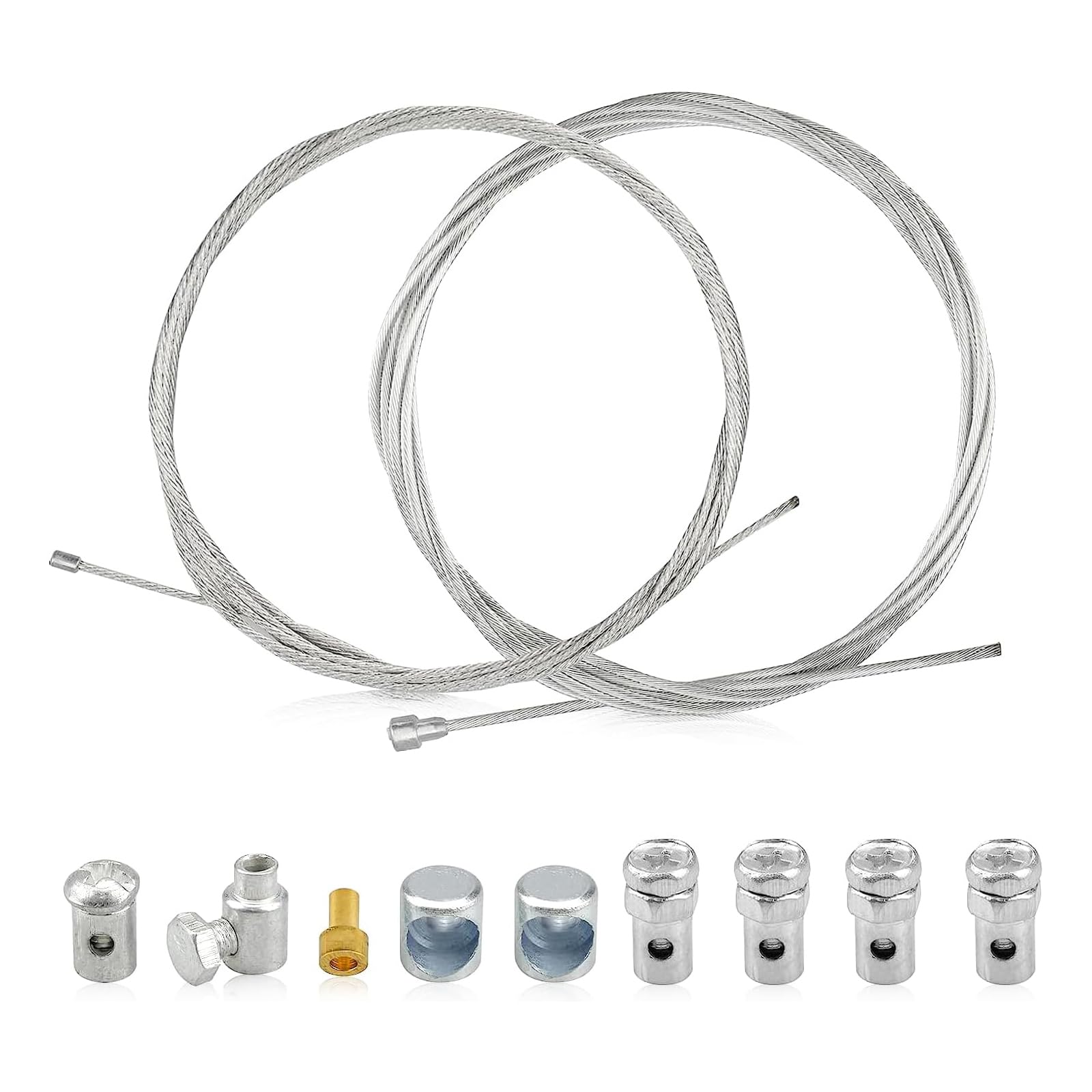 PUCIO 2 Stück 2M Universal Reparaturset Gaszug Schaltzug Kupplungszug Fahrrad Roller Mofa Moped mit 9x Nippel Motorrad Universal Seilzug für Mofa Moped, Fahrrad, Roller PUCIO 2 Stück 2M Universal Reparaturset Gaszug Schaltzug Kupplungszug Fahrrad Roller Mofa Moped mit 9x Nippel Motorrad Universal Seilzug für Mofa Moped, Fahrrad, Roller von PUCIO