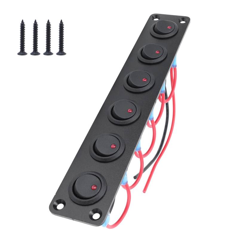 PUGEOAMN Multifunktionsrote LED Kippschalterschalter Panel Für Autofahrzeugfahrzeug Innenräume Mit 20A 12 V Der Kontrolle Geeignet von PUGEOAMN
