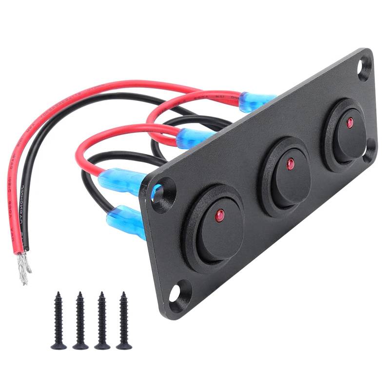 PUGEOAMN Multifunktionsrote LED Kippschalterschalter Panel Für Autofahrzeugfahrzeug Innenräume Mit 20A 12 V Der Kontrolle Geeignet von PUGEOAMN