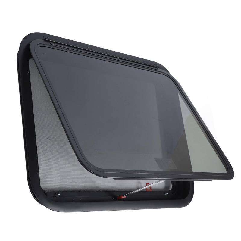 RV -Ausgangsfenster 32.4x24.2in, Geschmittertes Glas mit Schutz, Feinem Mesh -Bildschirm und Notverriegelungsstange, Ausgangsfenster für Anhänger mit Zierring und Schrauben von PUNELE