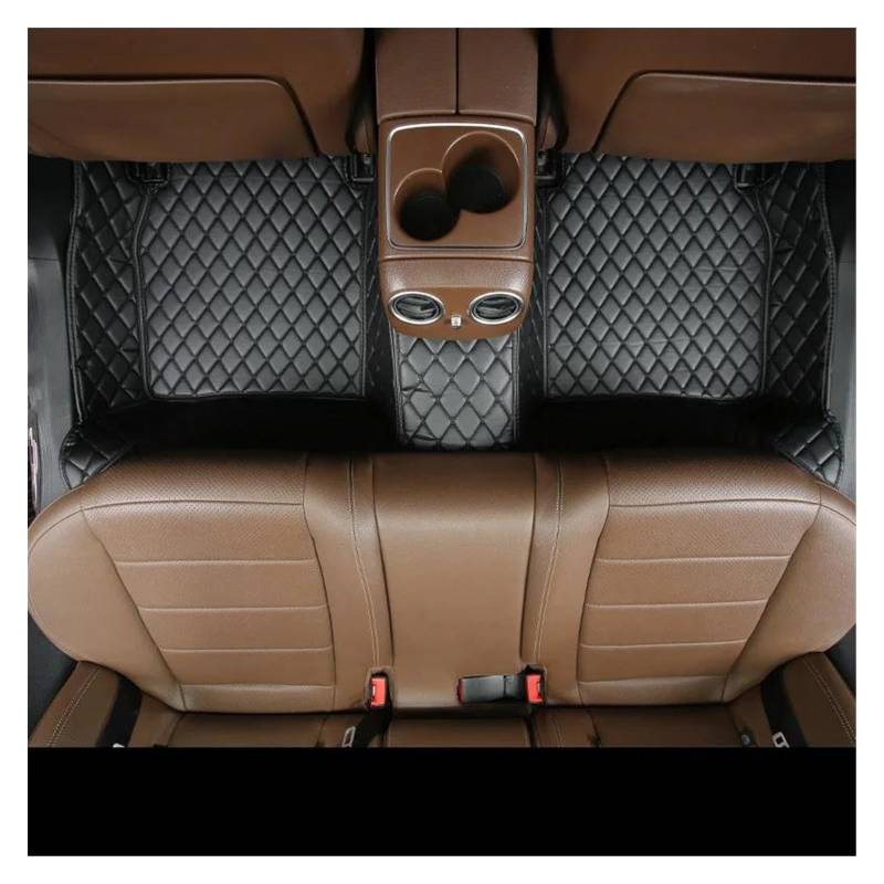 Automatten 1Pcs Custom Car Boden Matte Für Mg Für Zs 2017 2018 2019 2020 2021 2022 2023 Leder Wasserdicht Fuß Pad Auto Zubehör Gummimatten Auto(Rear Row-Black) von PUQWRIM