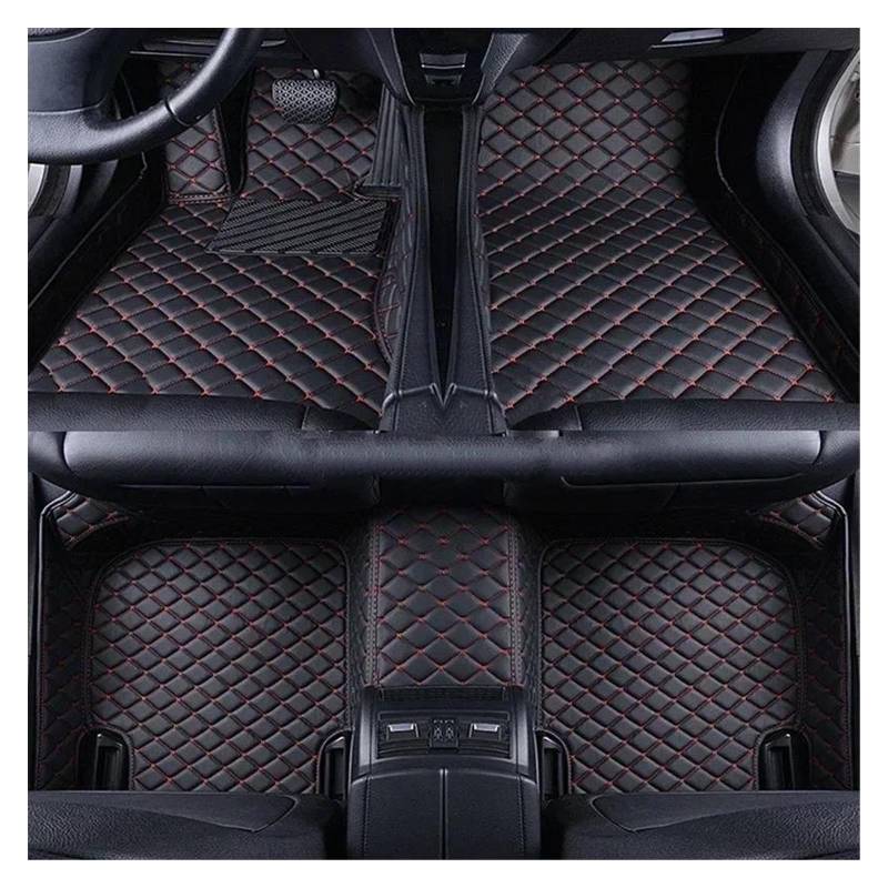 Automatten 3D-Auto-Fußmatten Für E-Klasse E W212 2009 2010 2011 2012 2013 Innenzubehör Leder Custom Gummimatten Auto(Red 5 Seat) von PUQWRIM