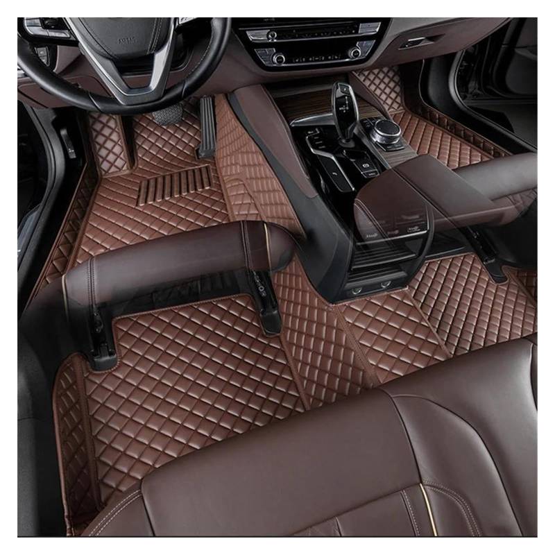 Automatten Auto Boden Matte Für Smart Für Fortwo Für Forfour 451 453 Benutzerdefinierte wasserdichte Leder Fuß Pad Innen Zubehör Gummimatten Auto(Coffee) von PUQWRIM