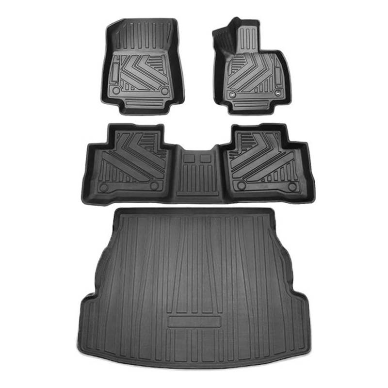 Automatten Auto-Bodenmatte Und Cargo-Liner Kompatibel Für Toyota Für Rav4 2020 2021 2022 2023 Fußmatten Kofferraumeinlagen Allwetter-Komplettschutz Gummimatten Auto(4 Set RHD) von PUQWRIM