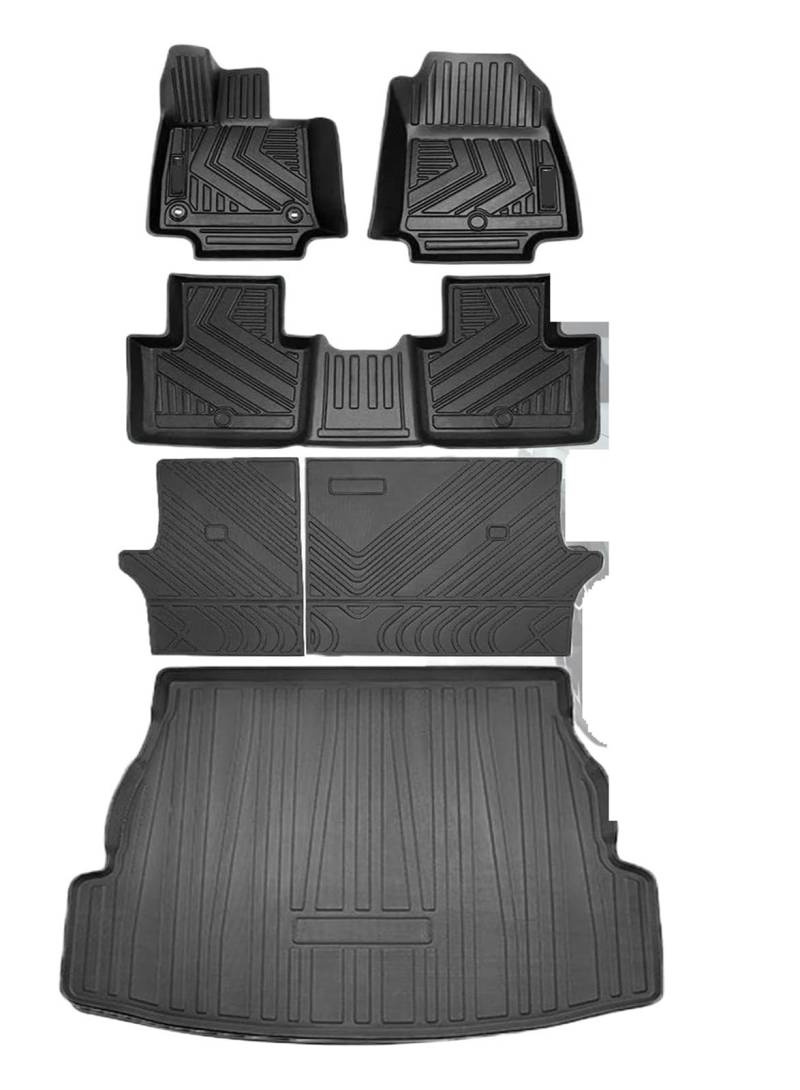 Automatten Auto-Bodenmatte Und Cargo-Liner Kompatibel Für Toyota Für Rav4 2020 2021 2022 2023 Fußmatten Kofferraumeinlagen Allwetter-Komplettschutz Gummimatten Auto(Full Set LHD) von PUQWRIM
